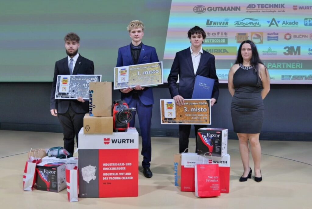 Autoopravář Junior 2026: zlato pro Karosáře a dominance v Automechanikovi - VOŠ, SPŠ automobilní a technická